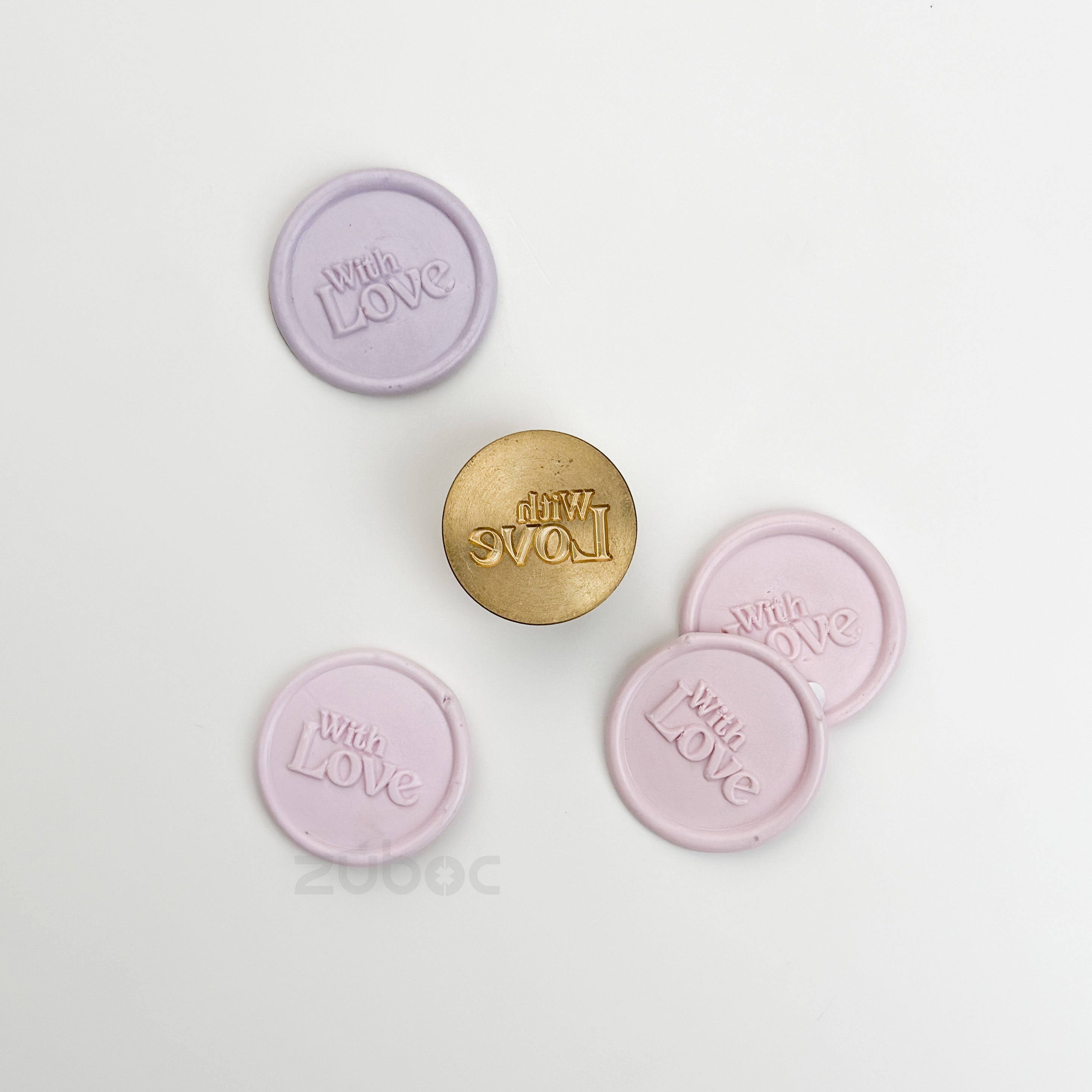 With Love Engraved Wax Stamp with Wooden Handle