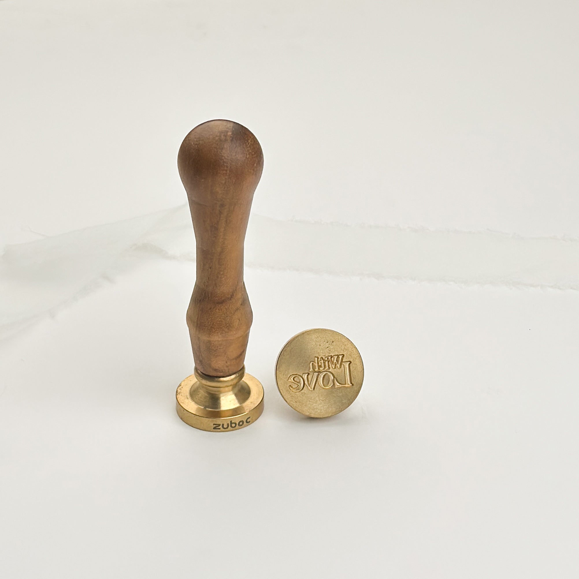 With Love Engraved Wax Stamp with Wooden Handle