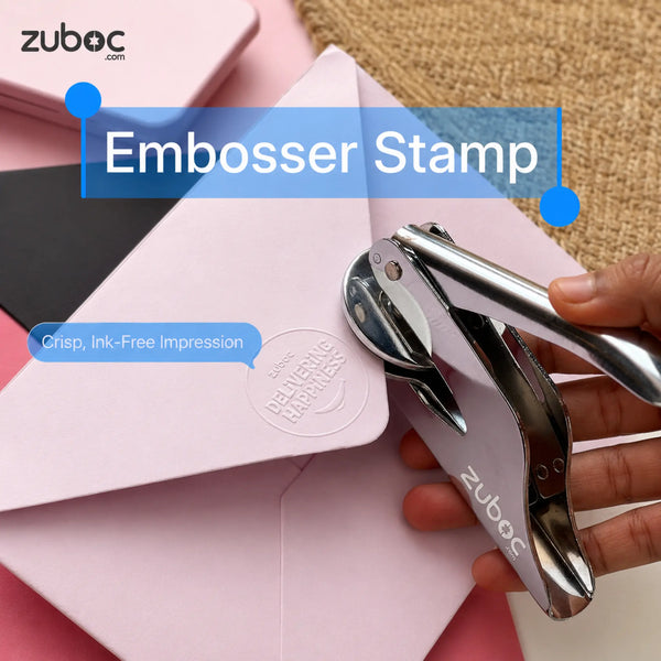Custom Pocket Embosser Stamp – 40mm Ink-Free Common Seal Press