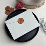 Light Grey Wedding Invitation Envelope with Bronze Wax Seal