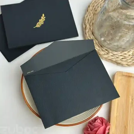 Elegant foiled envelopes with a booklet envelope design -chocolate brown-1