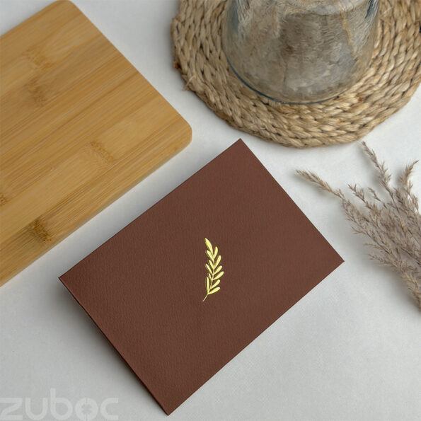 Elegant foiled envelopes with a booklet envelope design -chocolate brown