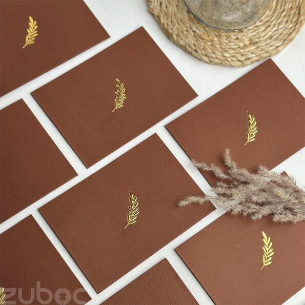 Elegant foiled envelopes with a booklet envelope design -chocolate brown-3