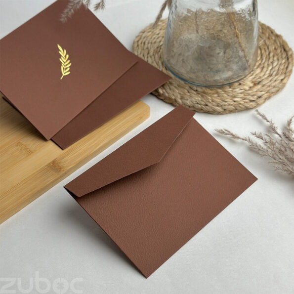 Elegant foiled envelopes with a booklet envelope design -chocolate brown-2