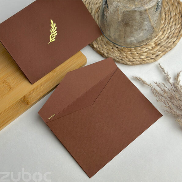 Elegant foiled envelopes with a booklet envelope design -chocolate brown-1