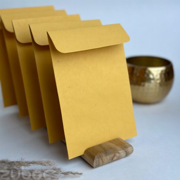 Eagle pocket envelope C6 in mango yellow, a foiled envelope designed -3