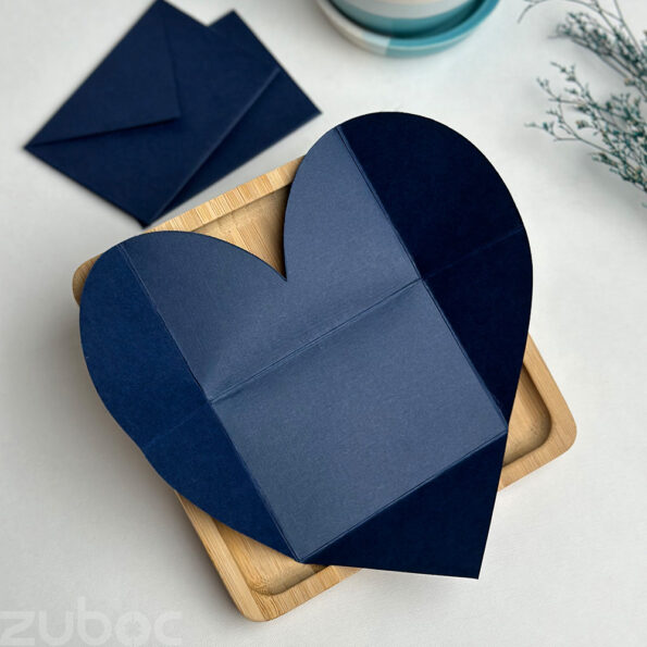 Plain navy blue heart envelope, an elegant gift card envelopes -2