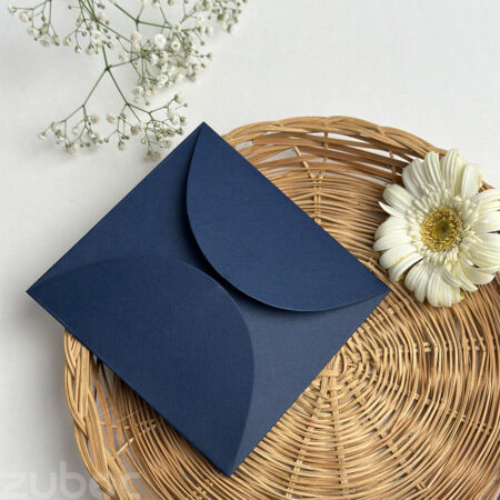 Semi circle envelope in navy blue, a unique personalized envelopes -1