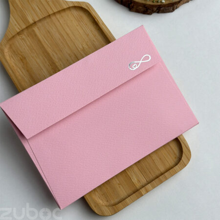 Baby pink C6 Short Flap Envelope with foil detail, crafted from imported paper by Zuboc.