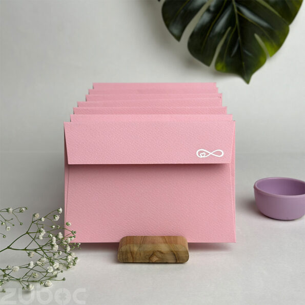 Baby pink short flap envelope - C6, ideal for custom business envelopes