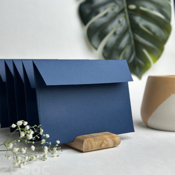 Plain navy blue short flap envelope C6, designed for custom business envelopes-2