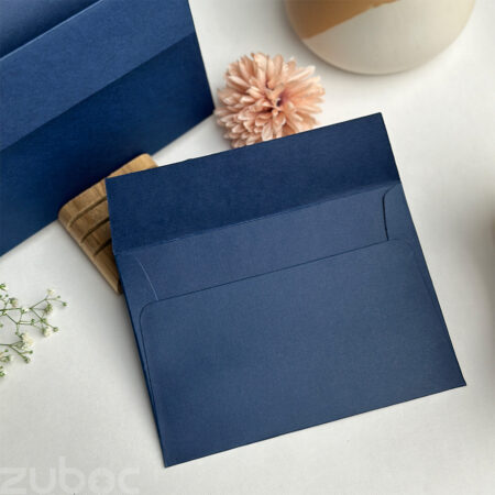 Elegant Short Flap C6 Envelope in Navy Blue