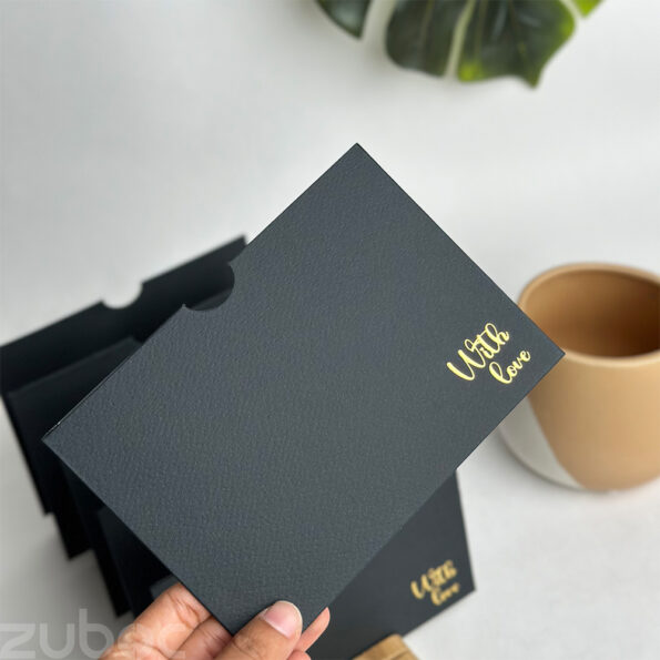 Elegant black side tag envelope with foil C6 , ideal for personalized envelopes -1