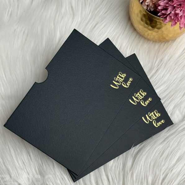 Elegant black side tag envelope with foil C6 , ideal for personalized envelopes -2