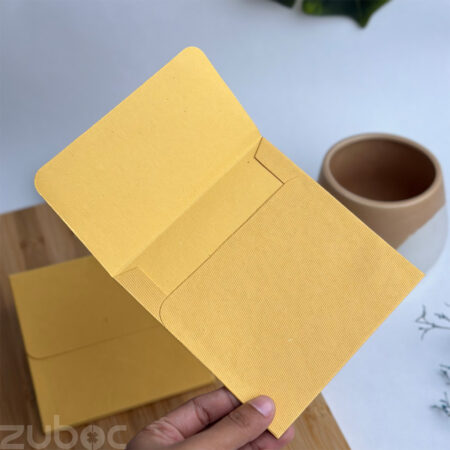 Handmade Square Envelope in Mango Yellow by Zuboc