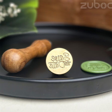 STD wax seal stamp with a smooth wooden handle -1