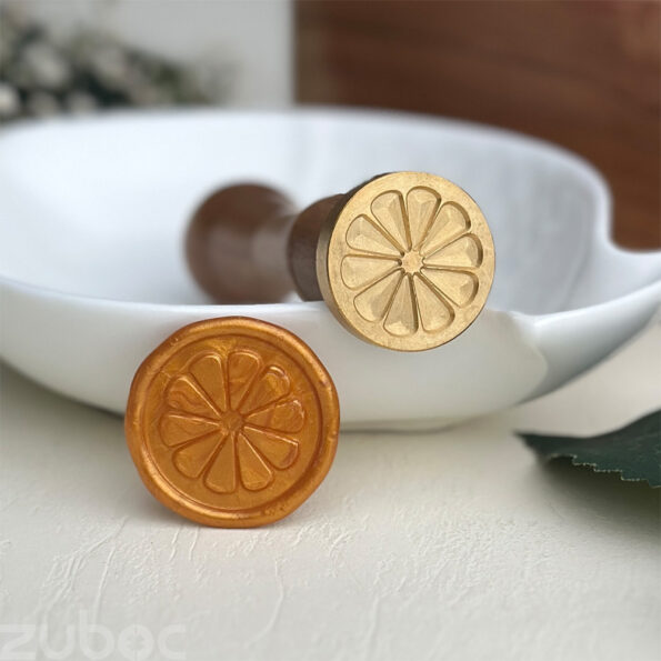 Orange slice custom wax stamp