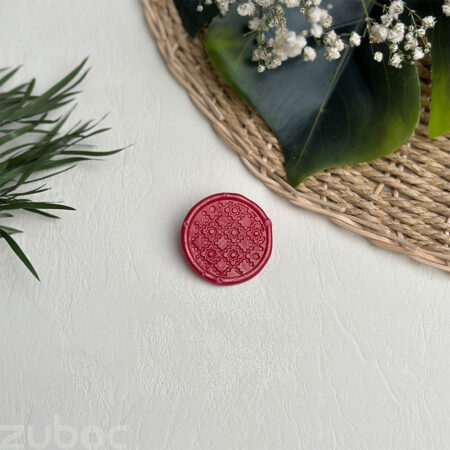 Ruby Red Arabic Design Wax Seal 3 cm by Zuboc