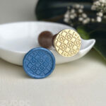 Elegant wax seal stamp with Arabic design and wooden handle