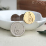 Avocado wax seal stamp with ergonomic wooden handle