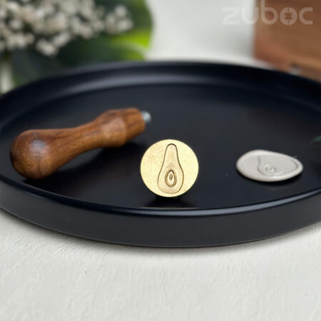 "Avocado Wax Stamp with Teak Wood Handle by Zuboc"