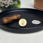 Round Brass Avocado Design Wax Stamp Head by Zuboc