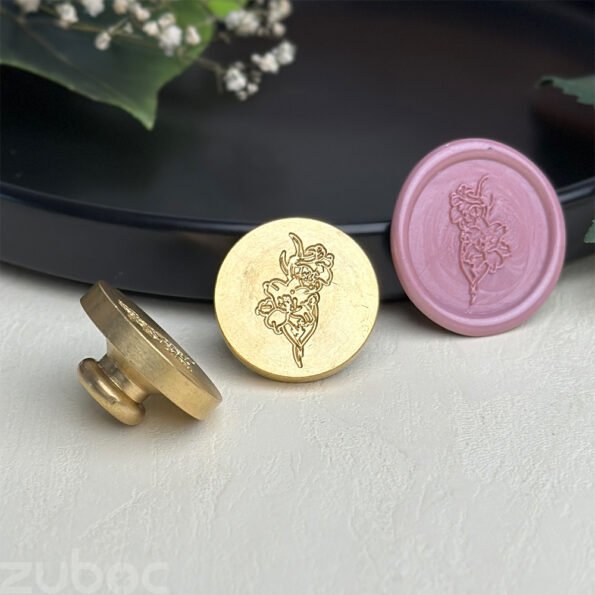 Bloom Design Brass Wax Stamp Head by Zuboc for Elegant Seals
