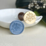 Cherry blossom wax seal stamp with ergonomic wooden handle