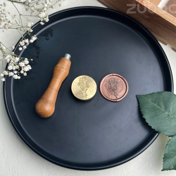 Chinese alsam custom wax stamp with a wooden handle -2