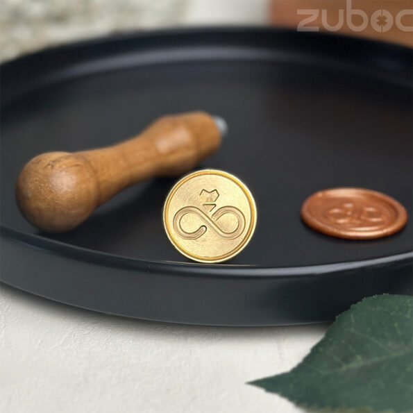 Custom wax seal stamp featuring an engagement design -1