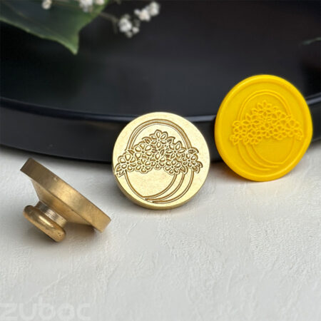 Brass Flower Basket Design Wax Stamp Head by Zuboc