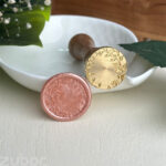 Flower bud wax seal stamp with smooth wooden handle