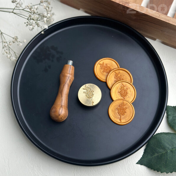 Charming custom wax seal stamp with a flower cluster design -2