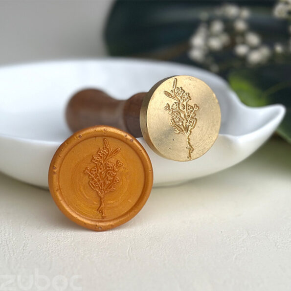 Charming custom wax seal stamp with a flower cluster design