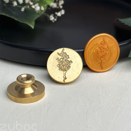 Elegant Flower Cluster Design on Brass Wax Stamp Head by Zuboc