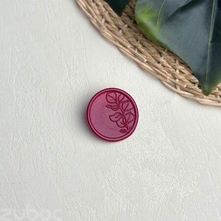 "Magenta Foliage Wax Seal 3cm for Elegant Presentation and Crafts"