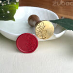 Foliage wax seal stamp with smooth wooden handle