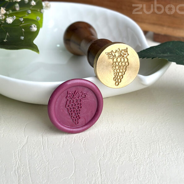 Grape wax seal stamp with smooth handle