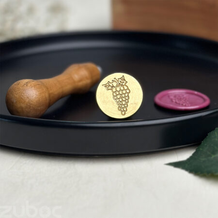 Grape wax seal stamp with smooth handle -1