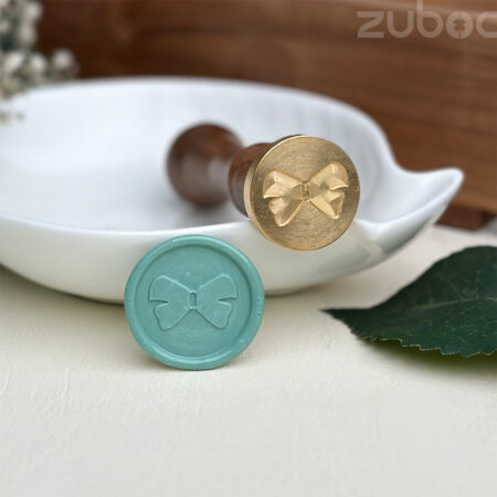 Hair bow wax seal stamp with wooden handle