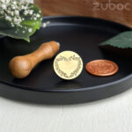 Heart Wreath Wax Stamp – Brass & Teak Wood