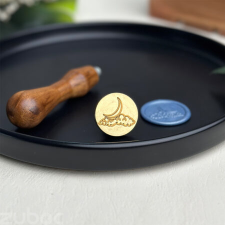 Brass Moon Design Wax Stamp Head 2.5cm by Zuboc"