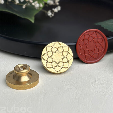 "Brass Mosaic Design Wax Stamp Head 3 cm for Crafts and Invitations by Zuboc"