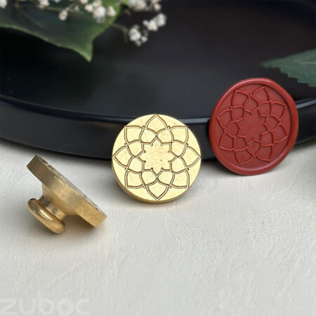 "Brass Mosaic Design Wax Stamp Head 3 cm for Crafts and Invitations by Zuboc"