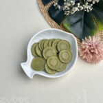 Wax seal in olive green laurel design, perfect for elegant envelopes