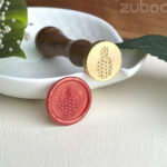 Pineapple custom wax stamp with wooden handle