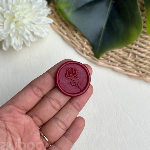 Wine Red Rose Stem Wax Seal, creates an ideal look for envelopes-2