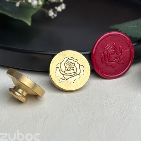 Brass Rose Design Wax Stamp Head without Handle