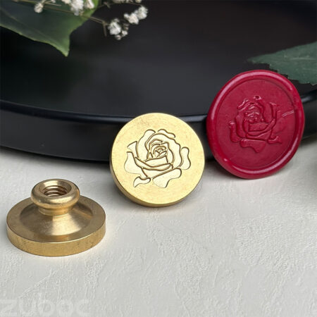 Brass Rose Design Wax Stamp Head without Handle