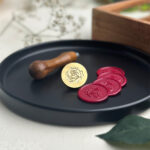 Rose Wax Stamp with Wooden Handle for Crafting and Invitations